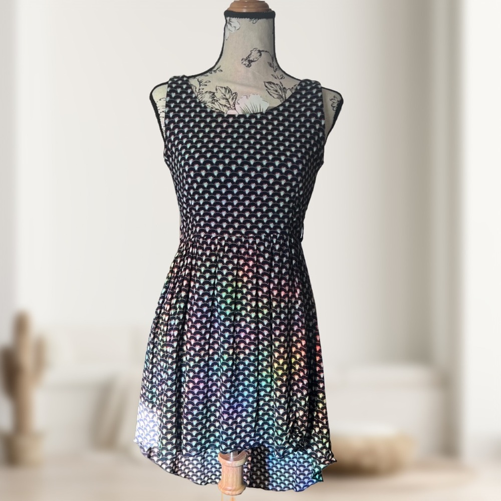 Dex Navy Blue Floral High Low Sleeveless Dress size: XS